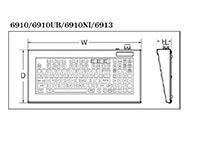 NEMA 4X PS/2 Model Desktop Industrial Membrane Keyboard